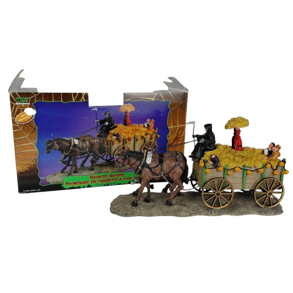 2005 Halloween Lemax Spooky Town Village Haunted Hayride Box Read